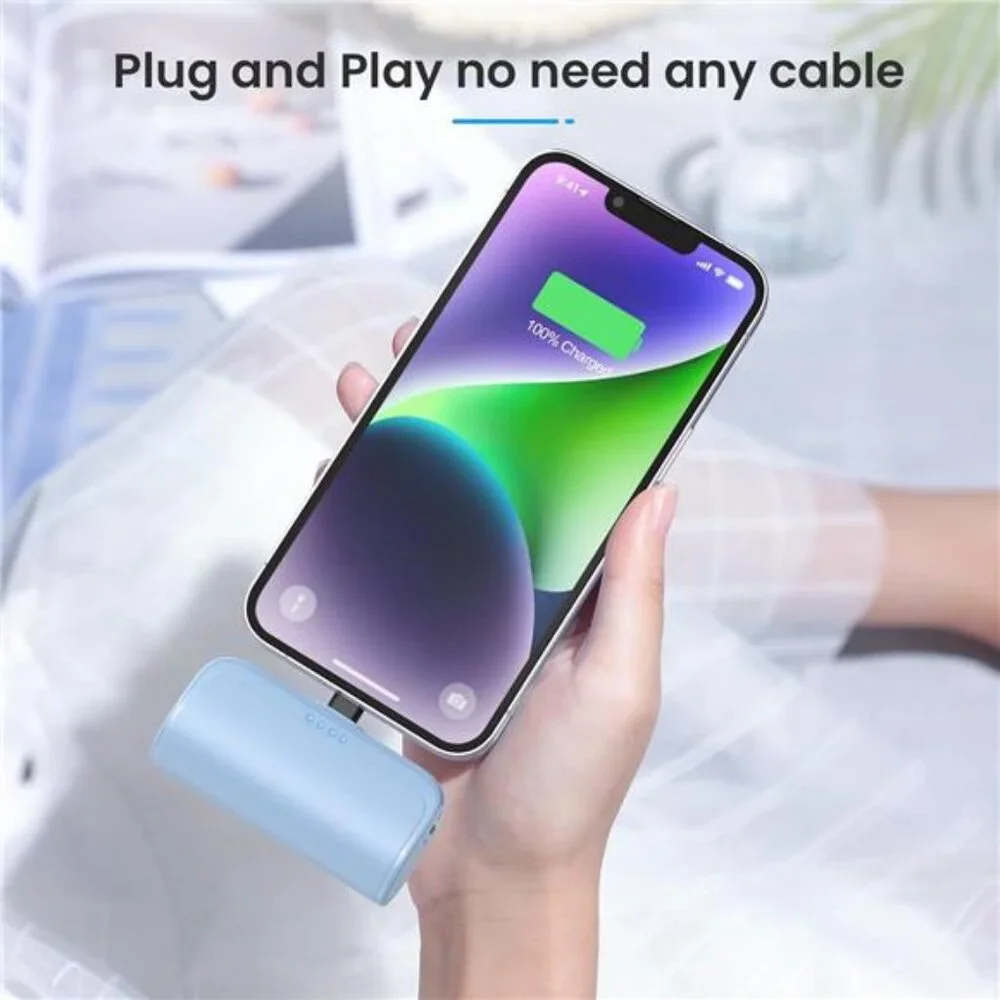 Mini Portable Charger Power Bank for iPhone,5200mAh Phone Charger, Ultra-Compact
